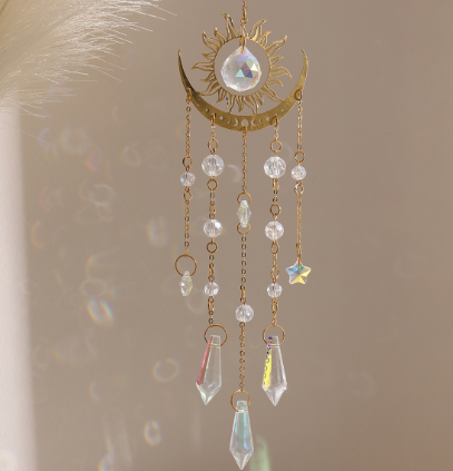 Solar and Lunar Oracle - Golden Flame Moon Crystal
