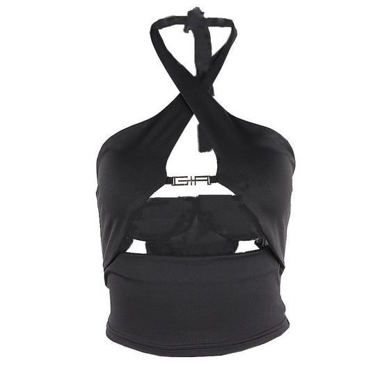 Hollow Cross Halter Vest for Women - European & American